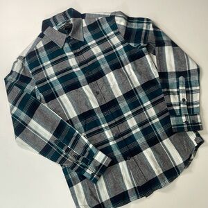 Banana Republic Factory Green and Gray Casual Button Down Shirt